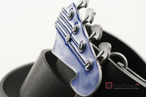 Кожаный ремень с пряжкой "BASE GUITAR HEAD" (Голова бас-гитары) 3D - kupiremen.ru