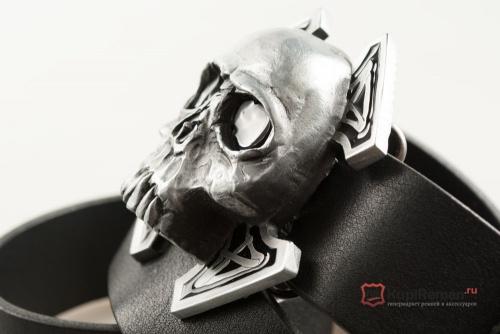 Ремень с пряжкой "Череп с крестом" 3D - kupiremen.ru