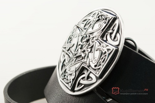 Кожаный ремень с пряжкой "CELTIC CROSS" (Кельтский крест) 3D - kupiremen.ru