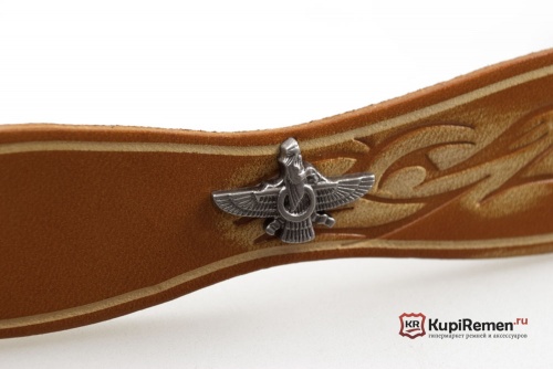 Браслет с тиснением и клепками Ахура Мазда - kupiremen.ru