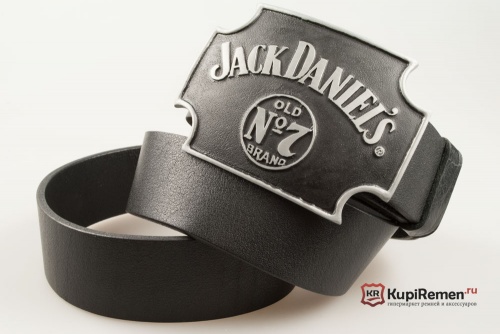 Кожаный ремень с пряжкой "JACK DANIEL'S №7" - kupiremen.ru