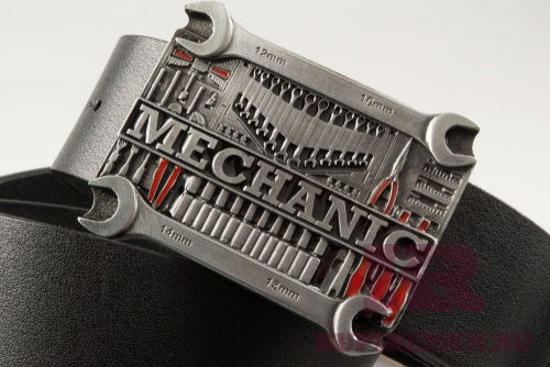 Кожаный ремень с пряжкой "MECHANIC TOOL BOX" (Инструменты механика) 3D - kupiremen.ru