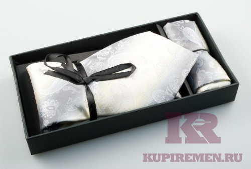 Галстук мужской с платком в подарочной коробке - kupiremen.ru