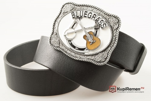 Кожаный ремень с пряжкой "BLUEGRASS"  - kupiremen.ru