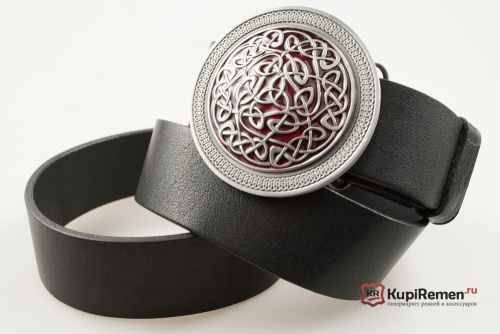 Кожаный ремень с пряжкой "ROUND CELTIC" (Кельтский узор) - kupiremen.ru