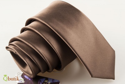 Классический галстук коричневого цвета "Lider", 7 см