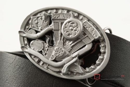 Кожаный ремень с пряжкой "CUSTOMIZER ENGINE" 3D - kupiremen.ru