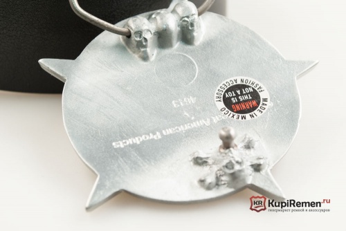 Кожаный ремень с пряжкой "NAUTICAL STAR BLACK - SILVER" (Навигационная звезда) - kupiremen.ru