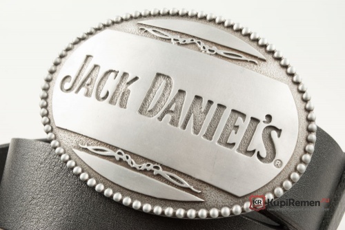 Кожаный ремень с овальной пряжкой "JACK DANIEL'S" - kupiremen.ru