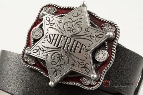 Ремень кожаный с прягой  "SHERIFF" (Шериф) - kupiremen.ru