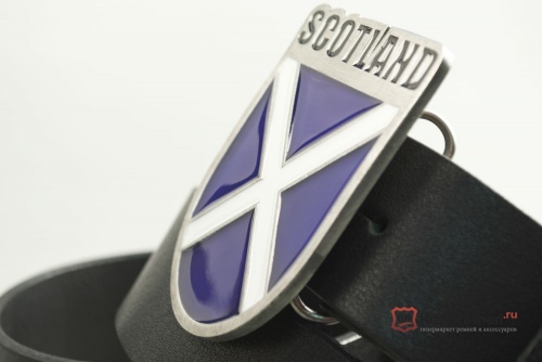 Кожаный ремень с пряжкой "SCOTLAND SHIELD" (Шотландский щит) - kupiremen.ru