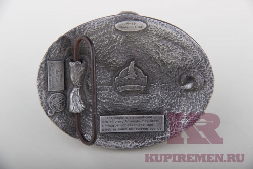 Кожаный ремень с пряжкой "Орлы" - kupiremen.ru
