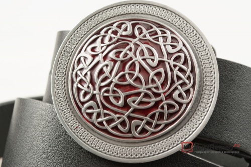 Кожаный ремень с пряжкой "ROUND CELTIC" (Кельтский узор) - kupiremen.ru