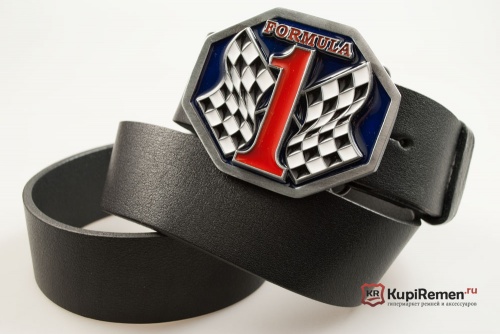 Кожаный ремень с пряжкой "FORMULA 1" (Формула 1) 3D - kupiremen.ru