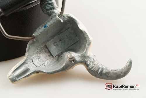 Кожаный ремень с пряжкой "Череп буйвола" 3D - kupiremen.ru