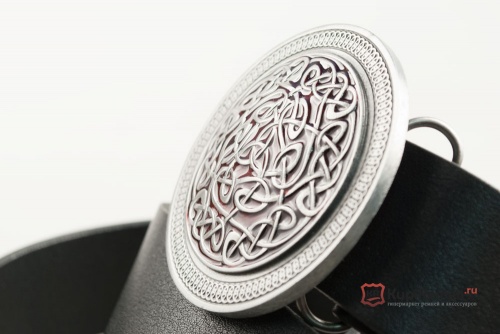 Кожаный ремень с пряжкой "ROUND CELTIC" (Кельтский узор) - kupiremen.ru