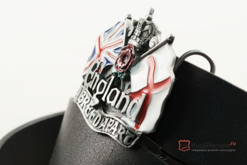Кожаный ремень с пряжкой "ENGLAND" (Англия) 3D - kupiremen.ru