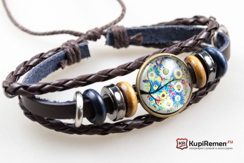 Комбинированный браслет Цветы - kupiremen.ru