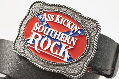 Кожаный ремень с пряжкой "SOUTHERN ROCK" (Южный рок) - kupiremen.ru