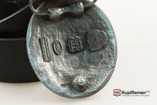 Кожаный ремень с пряжкой "Орнамент" - kupiremen.ru