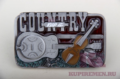 Кожаный ремень с пряжкой "Country keep it" - kupiremen.ru