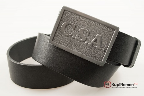 Кожаный ремень с пряжкой "C.S.A. ENLISTED" (Солдат срочник) - kupiremen.ru