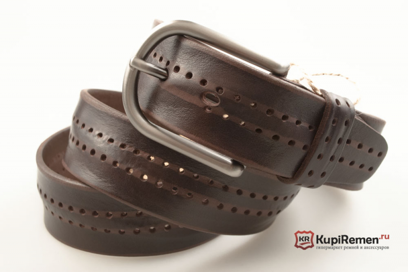 Перфорированный кожаный ремень для джинс M-R - kupiremen.ru