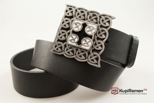 Кожаный ремень с пряжкой "CELTIC SQAURE" (Кельтский узор) - kupiremen.ru