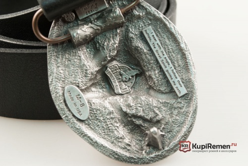 Кожаный ремень с пряжкой "Череп бизона" 3D - kupiremen.ru