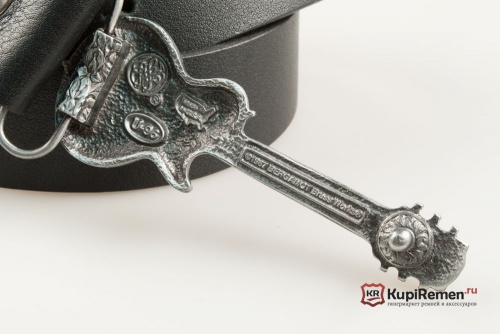 Кожаный ремень с пряжкой "GUITAR - GREEN" (Зелёная гитара) - kupiremen.ru