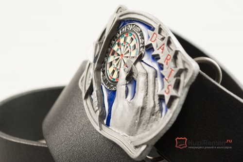 Кожаный ремень с пряжкой "DARTS" (Дартс) 3D - kupiremen.ru