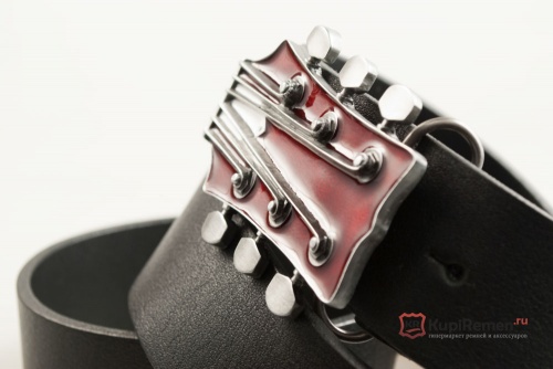 Ремень с пряжкой "GUITAR HEAD - RED" (Головка грифа) 3D - kupiremen.ru