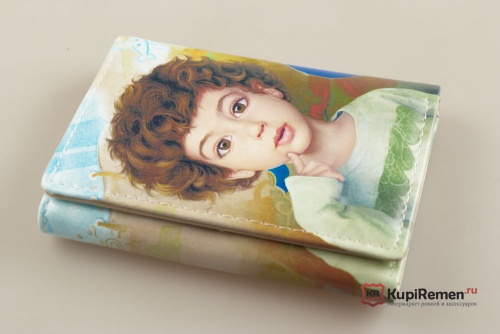 Вертикальный женский кошелёк "Кучерявый мальчик" - kupiremen.ru