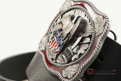 Кожаный ремень с пряжкой "PATROTIC EAGLE" (Патриотический орёл) 3D - kupiremen.ru