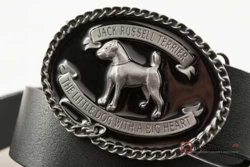 Кожаный ремень с пряжкой "JACK RUSSELL" (Джек рассел терьер) 3D - kupiremen.ru