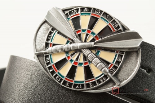 Кожаный ремень с пряжкой "DARTS" (Дартс) 3D - kupiremen.ru