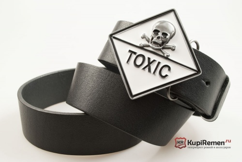 Кожаный ремень с пряжкой "TOXIC"  - kupiremen.ru