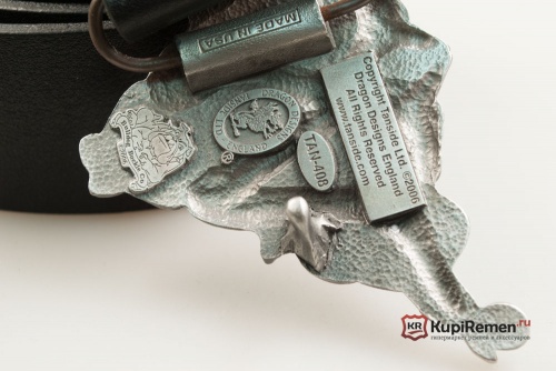 Кожаный ремень с пряжкой "Кельтский орнамент W" - kupiremen.ru