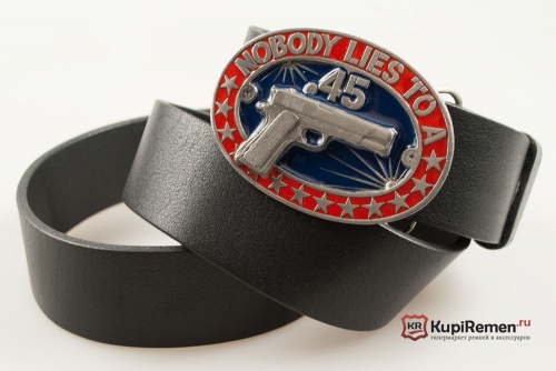 Кожаный ремень с пряжкой "Colt k.45" (Кольт 45 калибра) 3D - kupiremen.ru