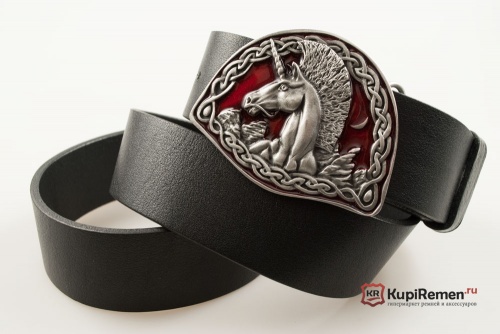 Кожаный ремень с пряжкой "CELTIC UNICORN" (Кельтский единорог) 3D - kupiremen.ru