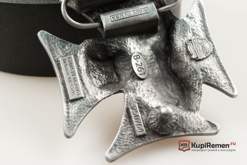 Кожаный ремень с пряжкой "V-TWIN PLATE" (V-образный двигатель) - kupiremen.ru