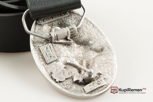 Кожаный ремень с пряжкой "BUFFALO HUNT" (Охота на бизона) - kupiremen.ru