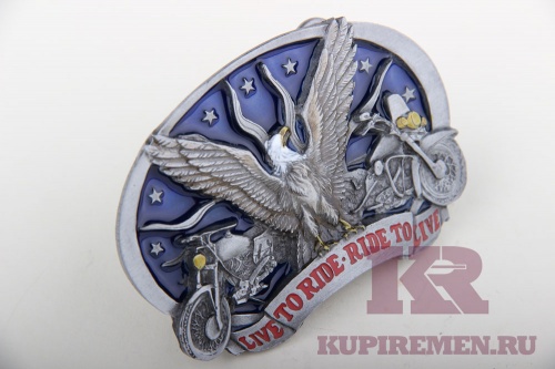 Кожаный ремень с пряжкой "Live to ride" - kupiremen.ru