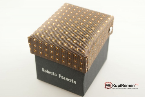 Коричневый узкий галстук Roberto Fzancrin в коробке - kupiremen.ru