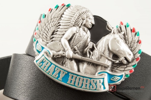 Кожаный ремень с пряжкой "CRAZY HORSE " - kupiremen.ru