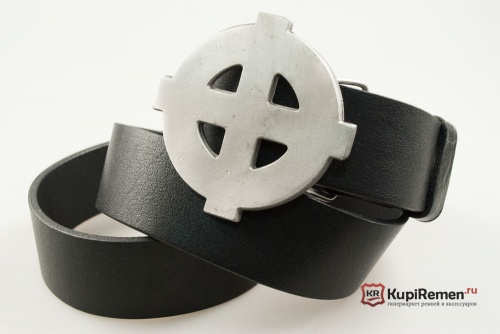 Кожаный ремень с пряжкой "VIKING CROSS" (Крест викинга) - kupiremen.ru