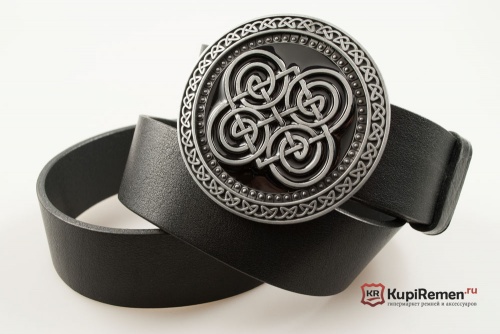 Кожаный ремень с пряжкой "CELTIC ROUND SWIRL" (Кельтский водоворот) - kupiremen.ru