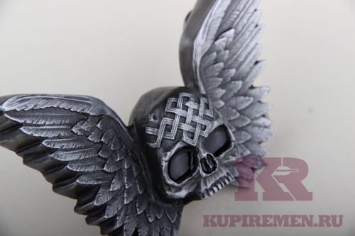 Кожаный ремень с пряжкой "Череп с крыльями" - kupiremen.ru