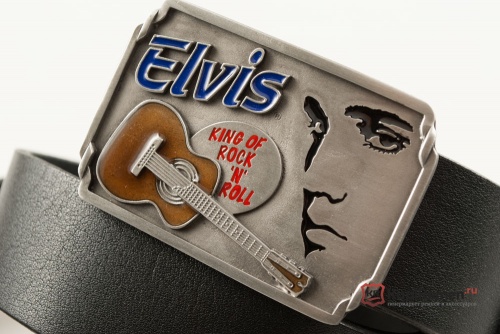 Кожаный ремень с пряжкой "ELVIS - GUITAR" (Гитара Элвиса Пресли) 3D - kupiremen.ru