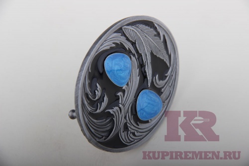Кожаный ремень с пряжкой "Орнамент" - kupiremen.ru